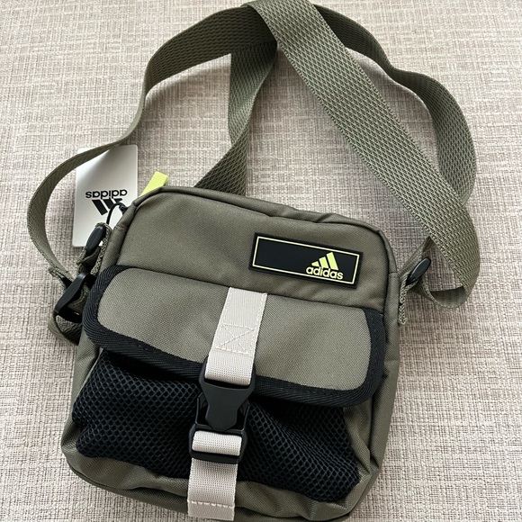 adidas Bags Adidas Amplifier 2 Festival Crossbody Bag Olive Beige